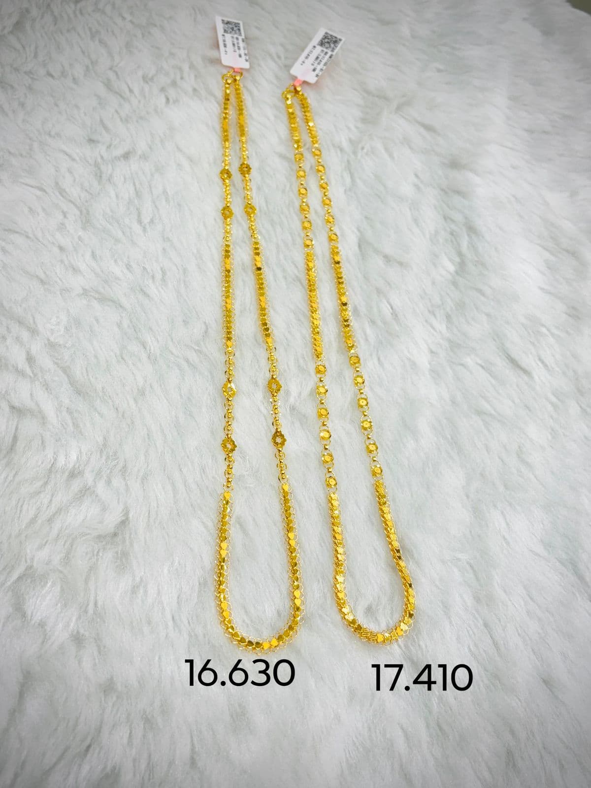 Floral Disc Link Gold Chain