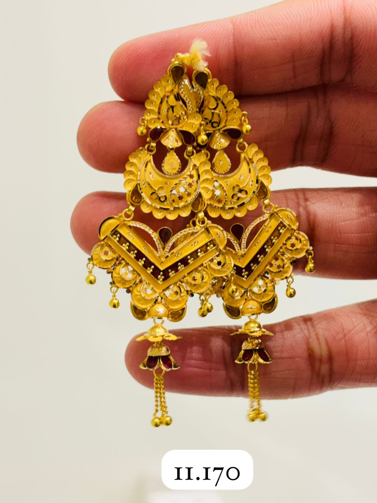 Peacock Chandbali Earrings