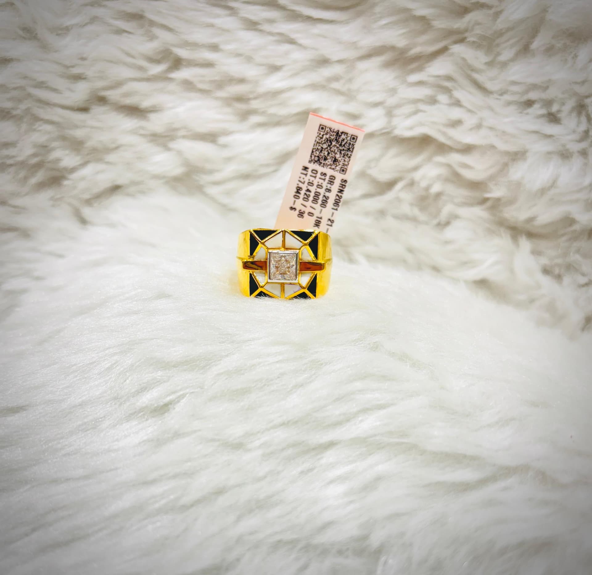 18K Gents Diamond Square Pave Ring