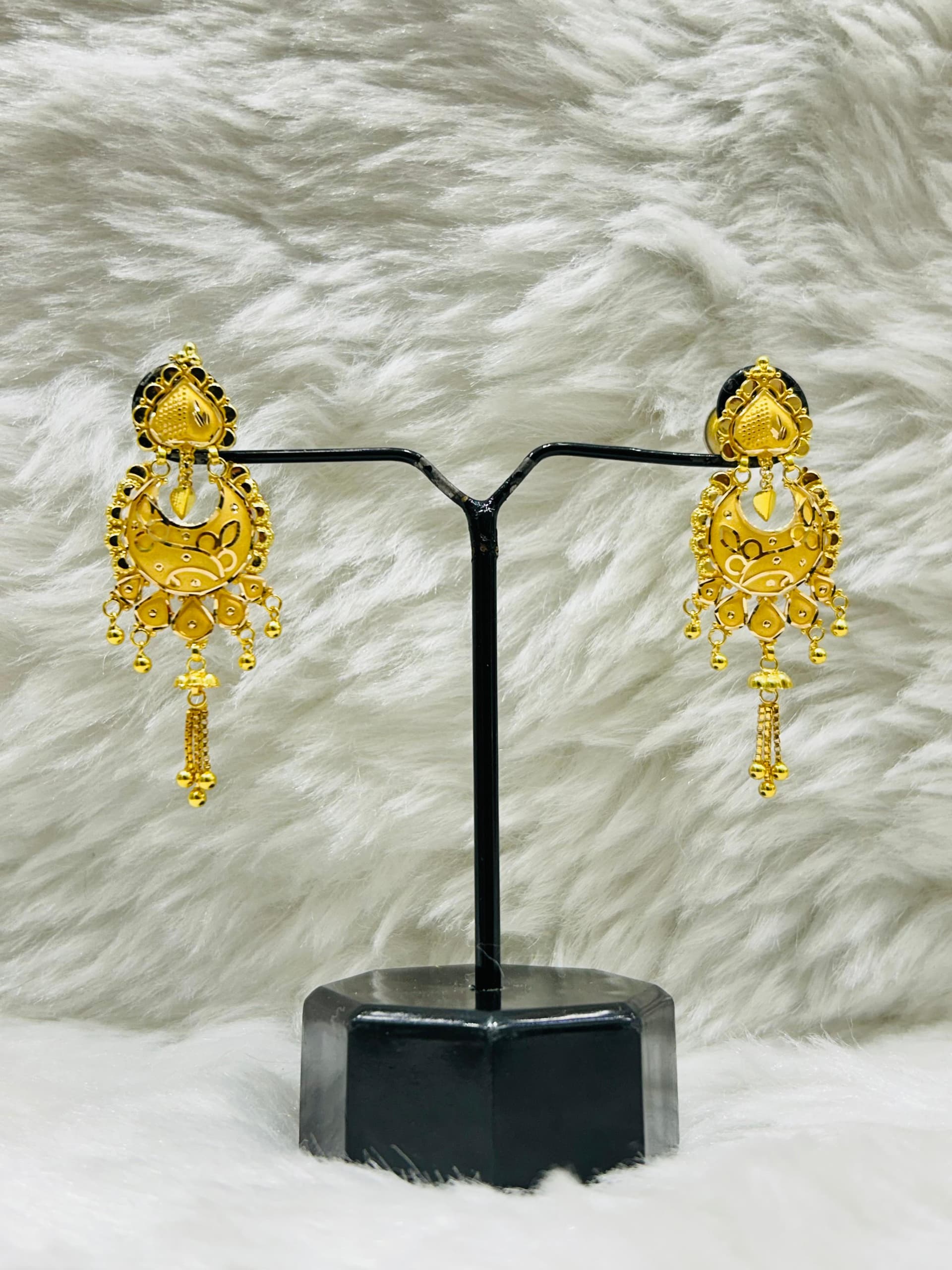 Kite-Top Floral Chandbali Earrings