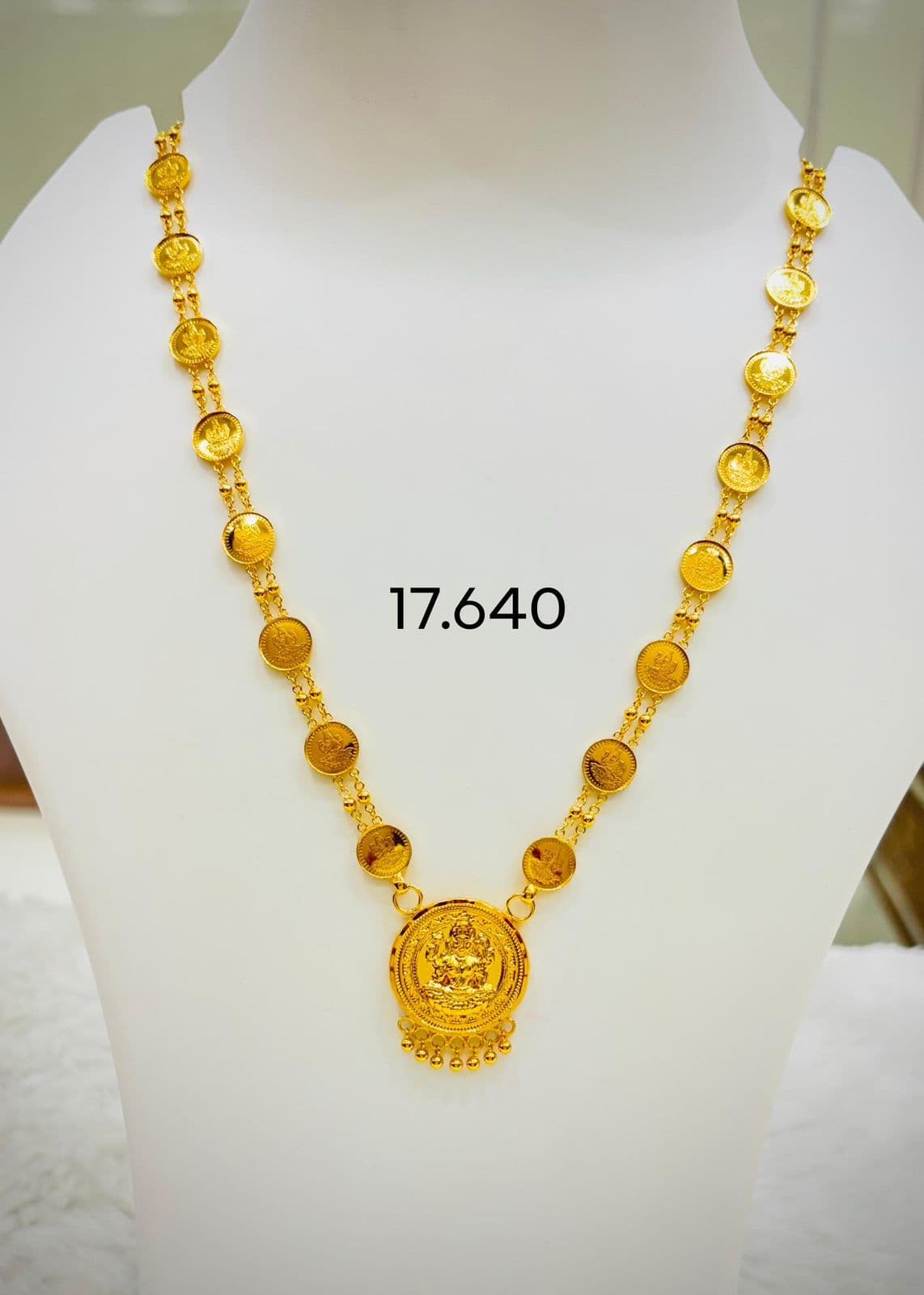 Lakshmi Ganesha Temple Coin Haar