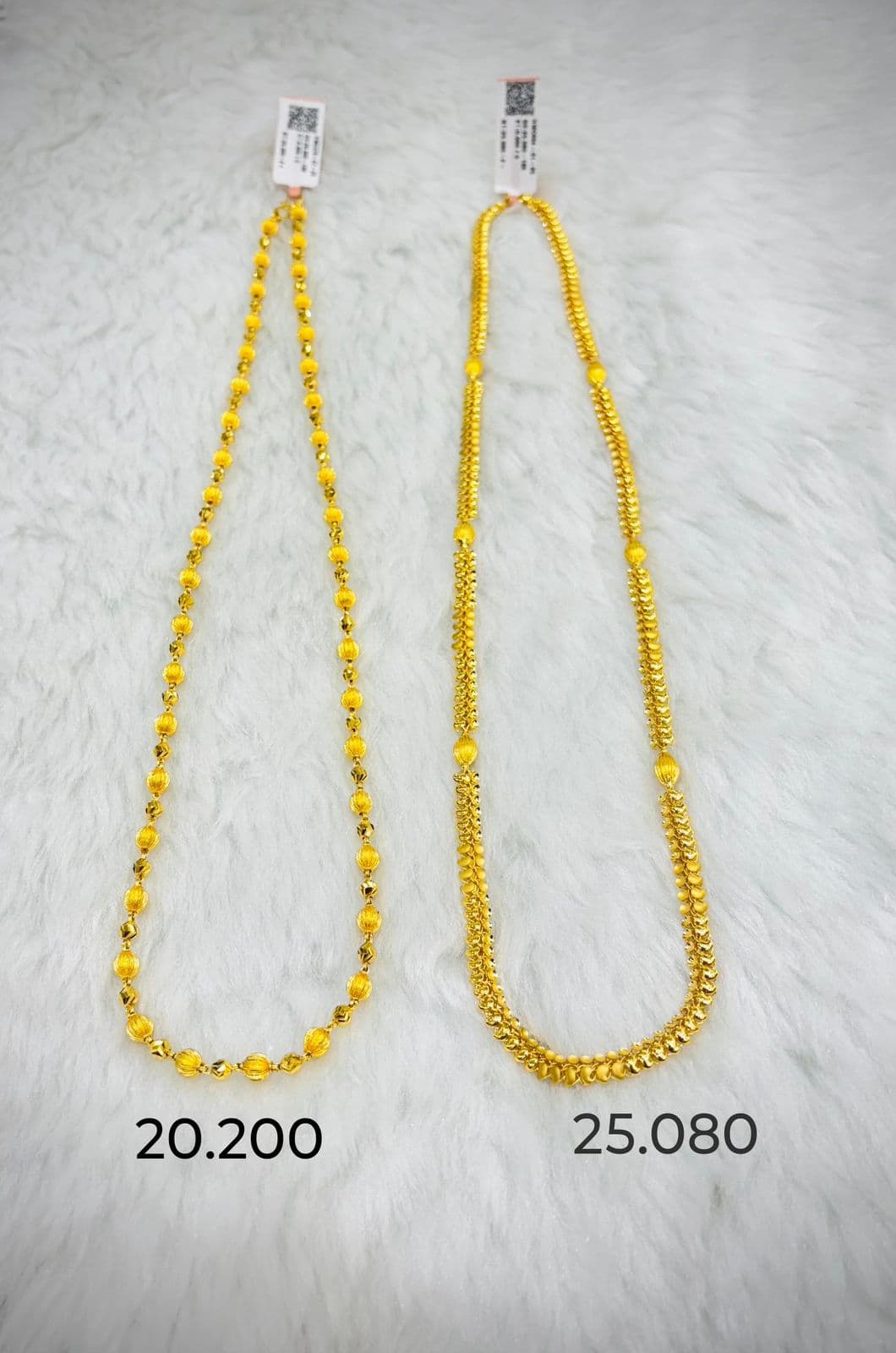 Diamond-Cut Beaded Gold Chain
