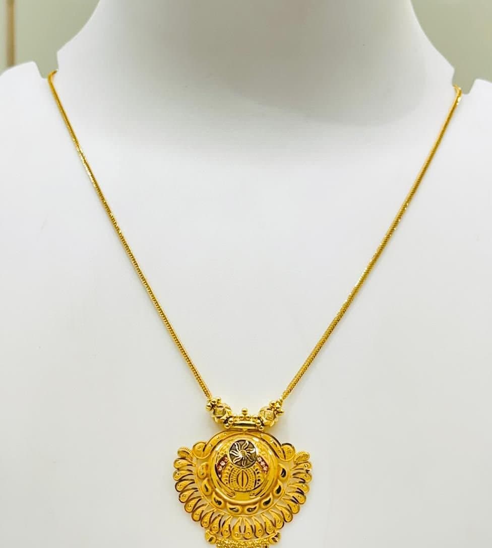 Peacock Meenakari Chain with Jhumka Pendant