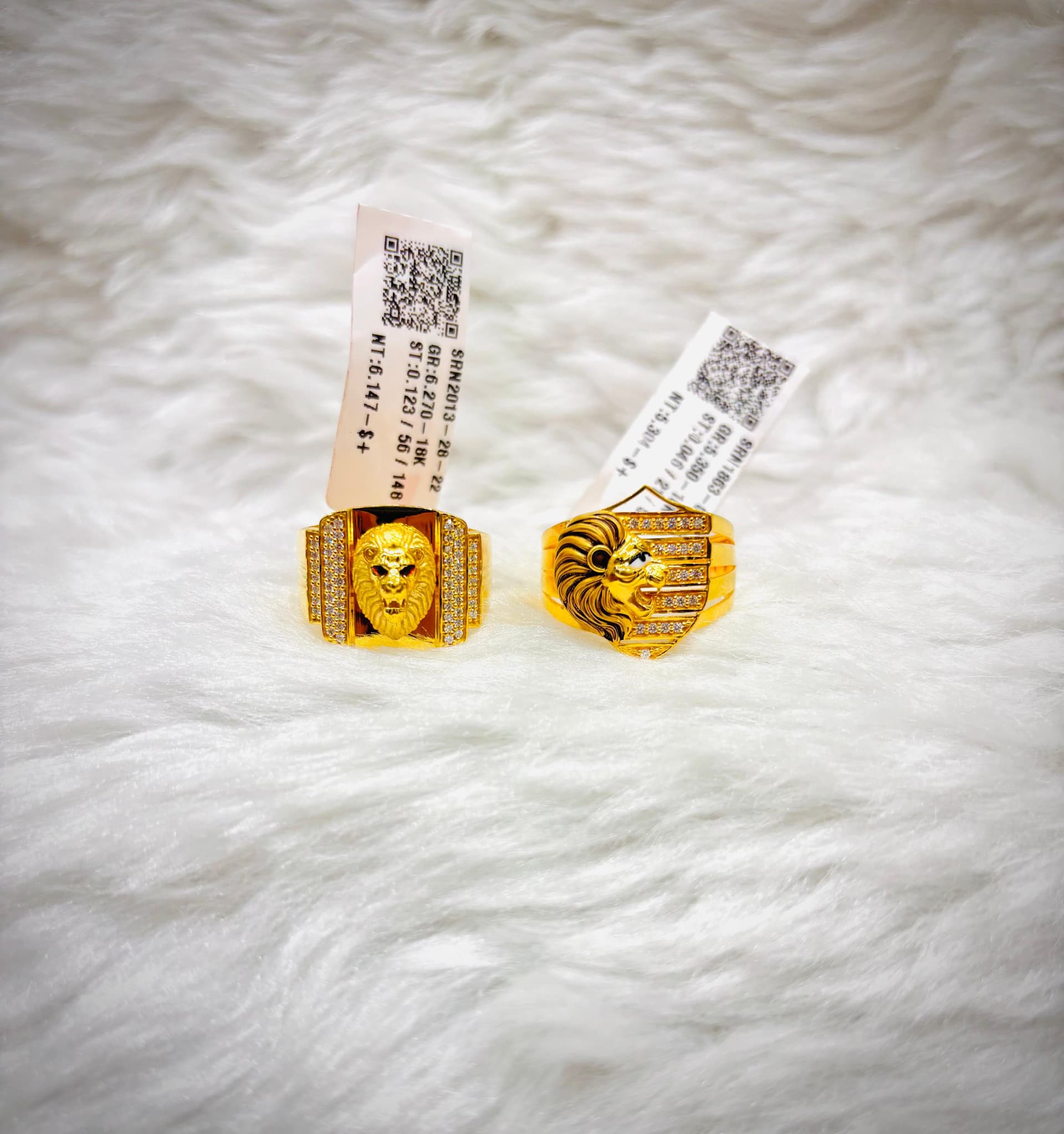 18K Gents 3D Lion Face Ring